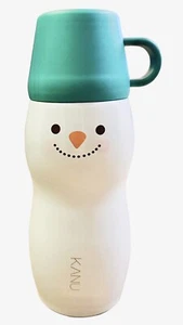 KANU Snowman Insulated Water Bottle Tumbler 14.5oz. Lid Cup White/Green Hot/Cold - Picture 1 of 7