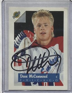 DEAN MCCAMMOND ULTIMATE HOCKEY DRAFT SIGNED 1991-92 CARD #18 AUTOGRAPH