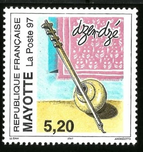 1997 French Mayotte Dzen-dze Comoro Musical Instruments Mint Never Hinged Stamp - Bild 1 von 1