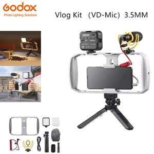Godox VK1-AX Smartphone Video Microphone Kit with LED Light Phone Holder VD-Mic - Picture 1 of 13