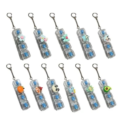 Quiet Mechanical Switches Tester Keychain with Cartoon Design 4 Key and LED - Image 1 of 4
