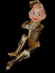 Vintage glitzernd GOLD Glitzer Pixie Knieumarmung Elfe Knieumarmung Elfe PIxie 6 Zoll - Bild 1 von 10