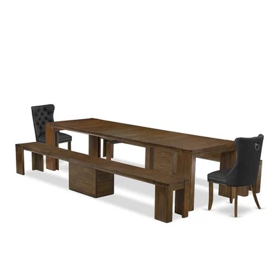 5 Pieces Extendable Dining Set Includes a Rectangle Kitchen Table - Image 1 of 3