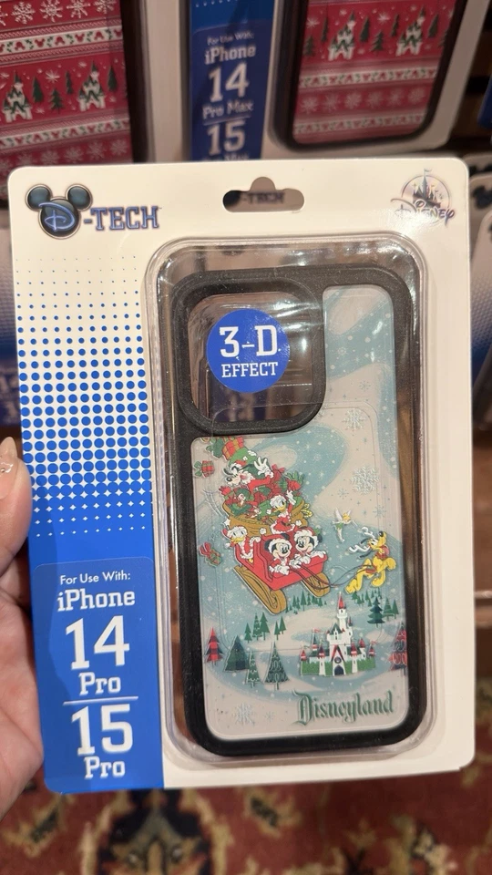 2025 DISNEY PARKS Holiday Santa Mickey & Friends In Sleigh iPHONE 14/15 Pro Case - Image 1 of 1
