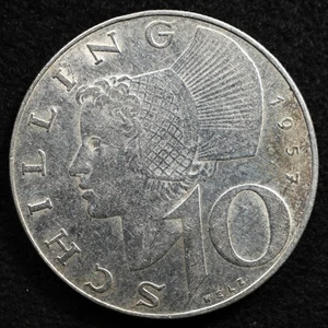 Österreich 10 Schilling 1957, Münze, Silber, Inv#E521 - Bild 1 von 2