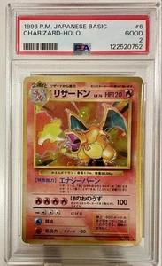 Pokemon Charizard Holo 1996 conjunto base japonés espalda antigua PSA 2 estrellas rareza Japón - Imagen 1 de 2