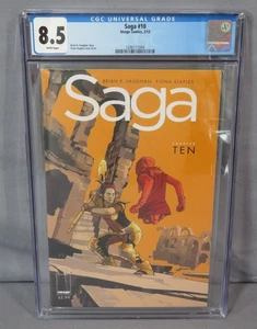 SAGA #10 CGC 8.5 Very Fine VF+ White Pages Image Comics 2013 1st Printing - Picture 1 of 3