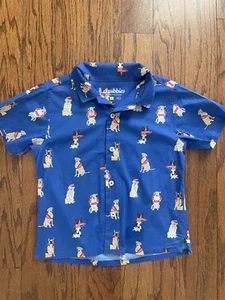 Chubbies boys button shirt I let the dogs out size 6 blue - Picture 1 of 6