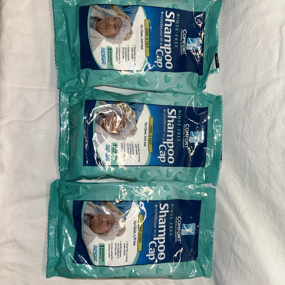 Comfort Rinse Free 7909 Sage Shampoo Cap NEW with Conditioner Lot Of 3 - Image 1 of 1