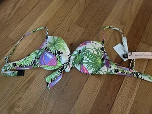 NWT Nanette Lepore Bikini Top Ivy Print Size M - Picture 1 of 1
