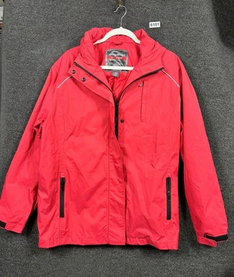 Chaqueta cortavientos Eddie Bauer Weather Edge roja impermeable con capucha para mujer XXL roja Foto 1 de 4