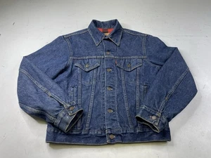Vintage 80’s Levis 70411 0816 Flannel Lined Dark Denim Trucker Jacket Size 40R - Bild 1 von 14
