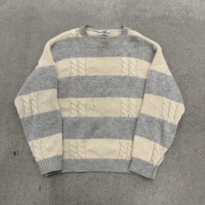 Vintage United Colors of Benetton Sweater Shetland Wool Cable Knit - Picture 1 of 8