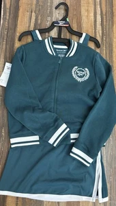 BRANDNEW Reebok 2pc set sweat shirt dress and shorts jacket teal size 8 / medium - Picture 1 of 8