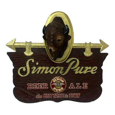 Letrero publicitario vintage de cerveza Simon mediados de siglo años 50 Buffalo NY 3D dimensional Foto 1 de 4
