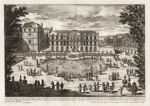 Chateau de Saint-Cloud Paris vue view gravure Kupferstich engraving Perel 305844 - Bild 1 von 1