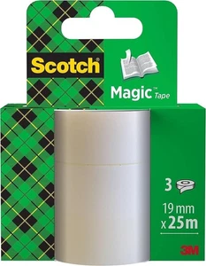 Scotch Magic Invisible Tape - 3 Nachfüllrollen, 19 mm x 25 m - 3 Stück (1er Pack)  - Bild 1 von 10