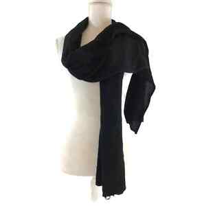 BERYLL 100% Cashmere Black Oversized Scarf Worn by Good People with Silver Ring