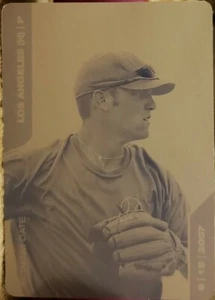 CHRIS WITHROW 2008 Just Minors Rookie Press PRINTING PLATE SP #1/1 of 1 Dodgers - Picture 1 of 2