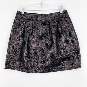 Falda Lola Mujer Nueva Grande Negra Plateada Brillante Floral Fiesta Carrera Oficina - Imagen 1 de 10