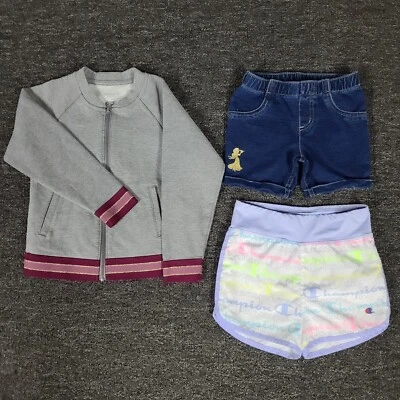 女孩服装套装 5 件旧海军夹克迪士尼和冠军短裤学校游戏套装 — 第 1/4 张图片