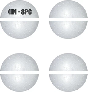 Styrofoam Half Balls 4 Inch,8Pc Large White Half Foam Balls for Crafts, DIY Craf - Picture 1 of 7