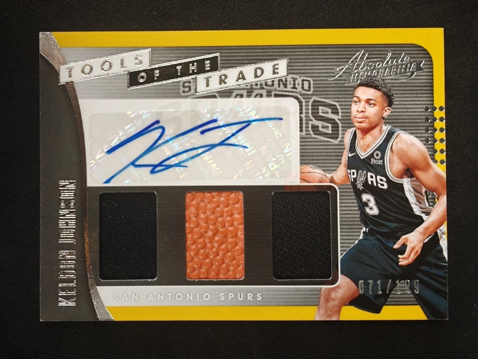 2019-20 Absolute Tools of the Trade Keldon Johnson RC Relic Jersey Auto 071/199! - Image 1 of 4