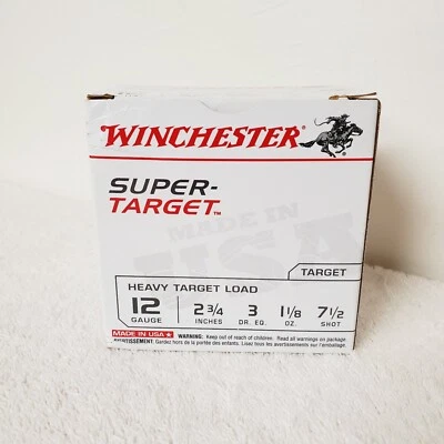 Winchester Super Target Heavy Load Shotshell 12G White Red Collector's EMPTY BOX - Image 1 of 4
