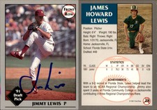 Jimmy Lewis Signed 1991 Front Row Draft Picks #NNO Card Auto