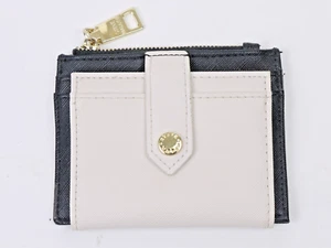 STEVE MADDEN CARD HOLDER WALLET ZIP COIN PURSE BLACK GRAY EXCELLENT 4.75 x 3.75 - Picture 1 of 7