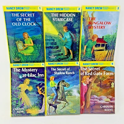Lot of Six (6) NANCY DREW HC Books #'s 1-5 Carolyn Keene  Flashlight Editions Foto 1 de 4