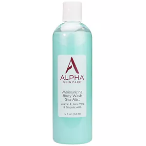 ALPHA SKIN CARE MOISTURIZING SEA MIST BODY WASH 12 OZ ALOE, VIT E, Glycolic AHA - Picture 1 of 1