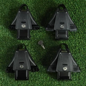 YAKIMA SET OF 4 Q TOWERS FOR STANDARD ROUND CROSSBARS 4 LOCK CORES - 1 KEY - Picture 1 of 6