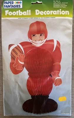 Vintage 1990 10" Football Player Standing Centerpiece, PAPER FANTASIES, Denmark - Image 1 of 4