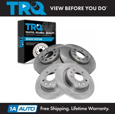 TRQ Front and Rear Brake Rotors Set For 2003-2011 Saab 9-3 2010 9-3X - Image 1 of 4