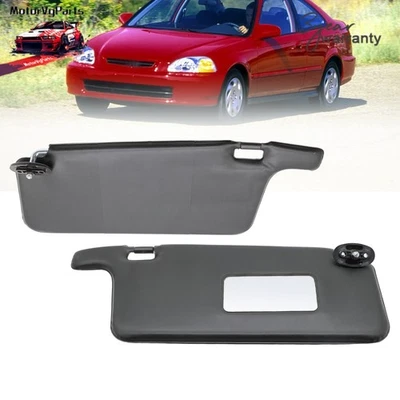 NEW Fit For Honda Civic 1996 97 98-2001 Interior Sunvisor Pair LHD Black 2pcs Foto 1 de 4