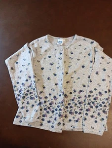 Adorable Floral Girls Sweater By Next Era Size S. Pearly Buttons On The Front - Picture 1 of 5