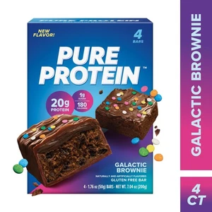 Pure Protein Bars, Galactic Brownie, 20g Protein, Gluten Free, 1.76 oz, 4 Ct - Picture 1 of 6