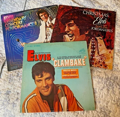 Elvis Presley Lot of 3 Records: Clambake/Christmas/Legendary Concert Performance Foto 1 de 4