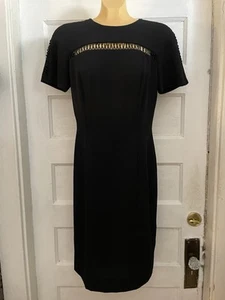 Rimini Saks Fifth Ave Little Black Lined Dress Elegant Formal Cocktail sz 6 EUC - Picture 1 of 8