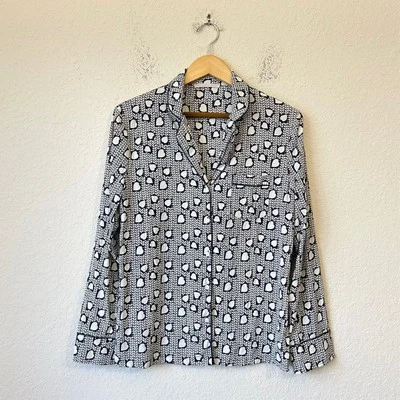 Top de pijama STELLA MCCARTNEY para mujer talla M azul marino blanco estampado de corazón LS ropa de dormir Foto 1 de 4