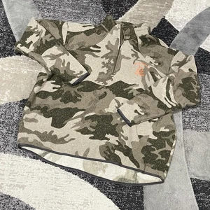 CABELAS Thermocline Camo Jacket 3XL Brown 1/4 Zip Heavy Fleece Pullover Hunting - Picture 1 of 12
