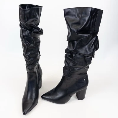 Botas altas para mujer Simply Vera Wang talla 9 MED negras tacón alto LEER Foto 1 de 4
