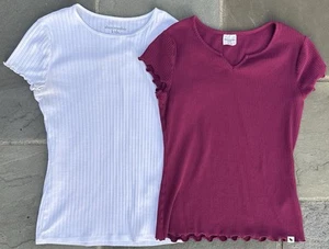 Abercrombie Kids Girls Short Sleeve Shirts Lot of 2 Size 15/16 XL Bundle - Picture 1 of 5