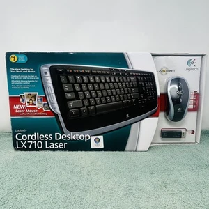 Logitech Cordless Desktop LX710 tastiera e mouse laser 967670-0403 NUOVO - Foto 1 di 3