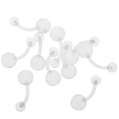 10 Pezzi Trasparente Acrilico Ombelico Tasto Pancia Anello Anello Bar Body - Immagine 1 di 4