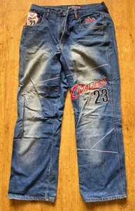 NBA UNK Denim Baggy Jeans Cavaliers LeBron James King - Picture 1 of 5