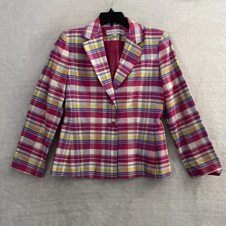 Blazer Top Mujer Kasper & Company Multicolor Geométrico 6 Seda Manga Larga Foto 1 de 4