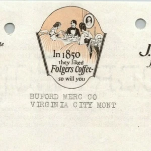 Scarce 1923 San Francisco Invoice Letterhead J.A. Folger - Folgers Coffee Tea - Picture 1 of 3