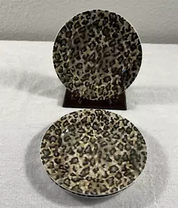 Lotto di 3 piatti da insalata/dessert Tienshan Leopard Fine China 7 5/8" - Foto 1 di 13